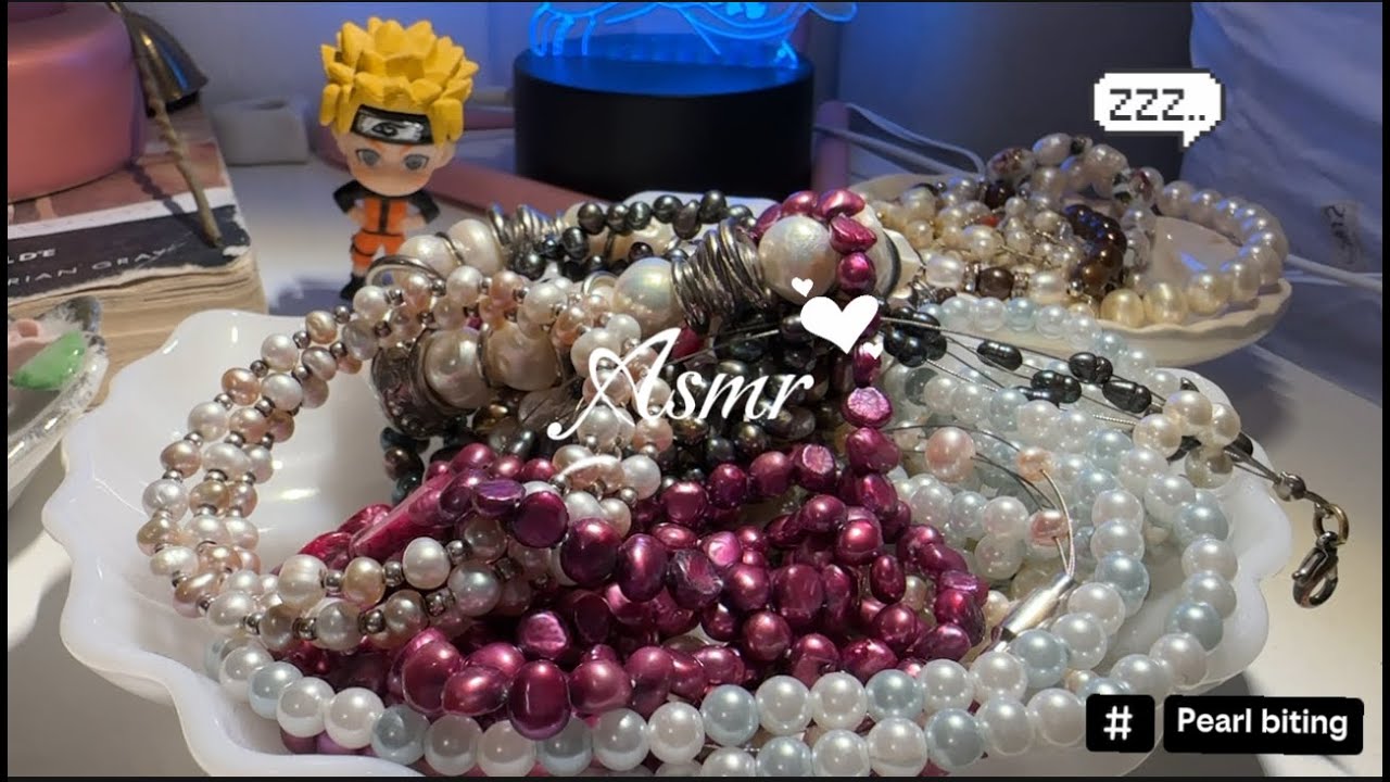 ASMR ❣ biting on pearls while you fall asleep (─‿─)zzZ