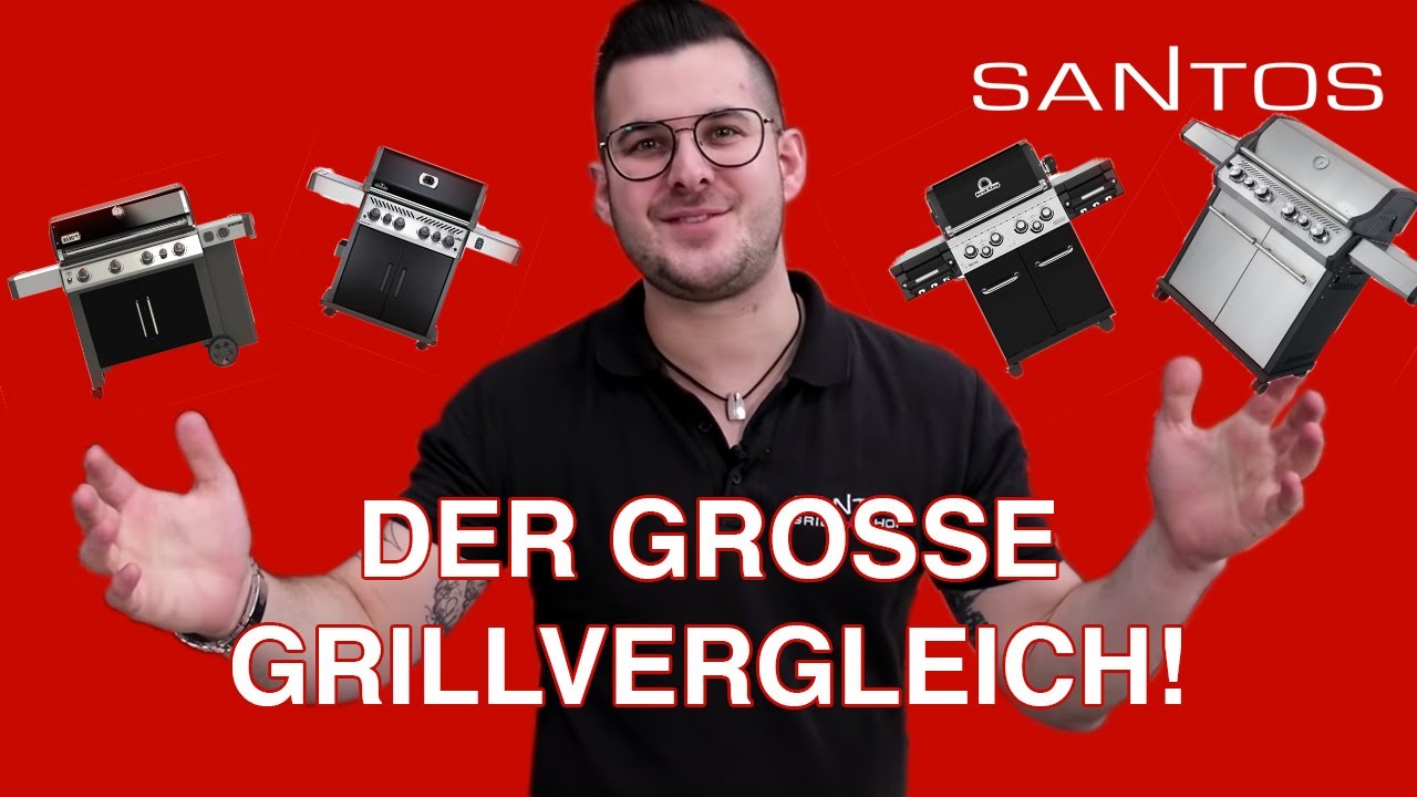 VERGLEICH! 4-Brenner Gasgrill 2020: Weber 435 vs. Broil King 490 vs. Napoleon 525 vs. Santos 418