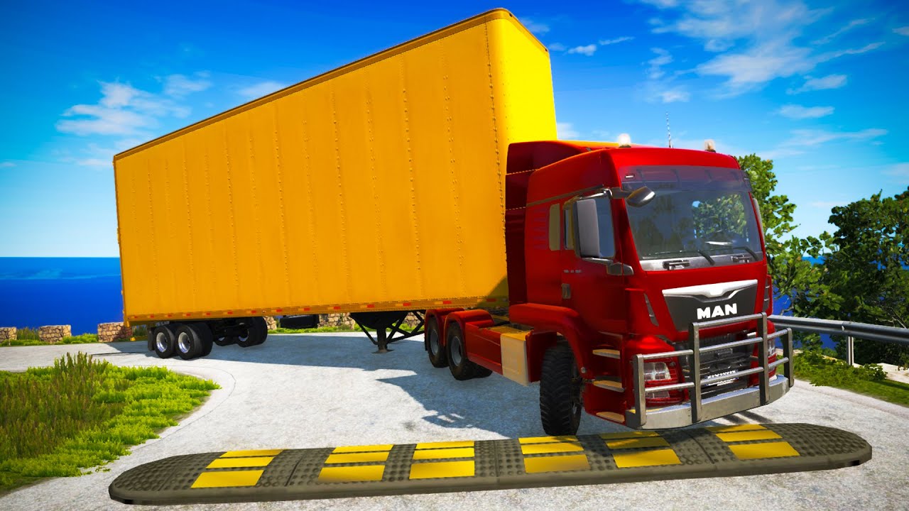 Trucks vs Speed Bumps - BeamNG.Drive