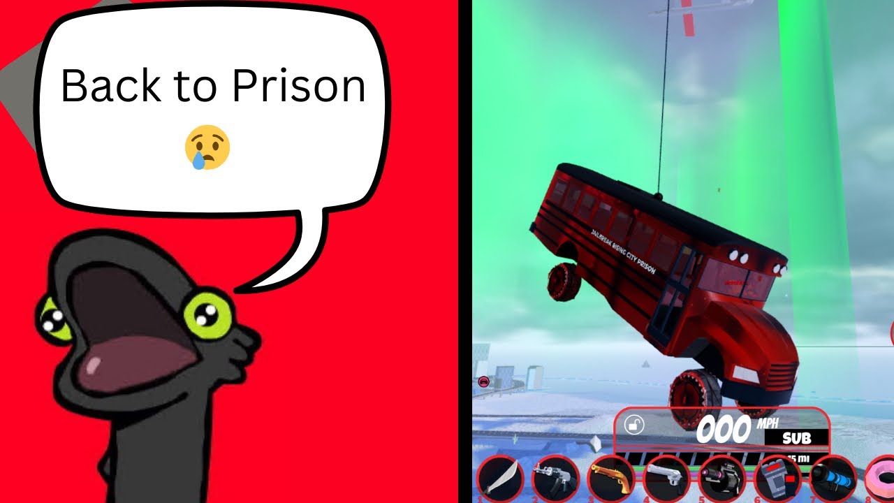 Grinding with prison bus in jailbreak  (Ep 10)￼