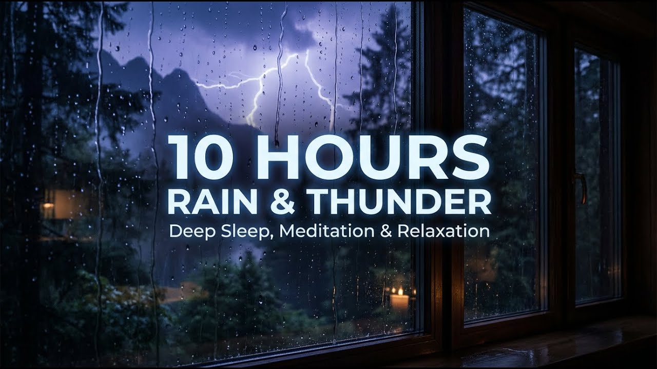 Heavy Rain and Thunder Sounds 10 Hours 🌧️ Deep Sleep, Meditation, Relaxation | Somnara Sound
