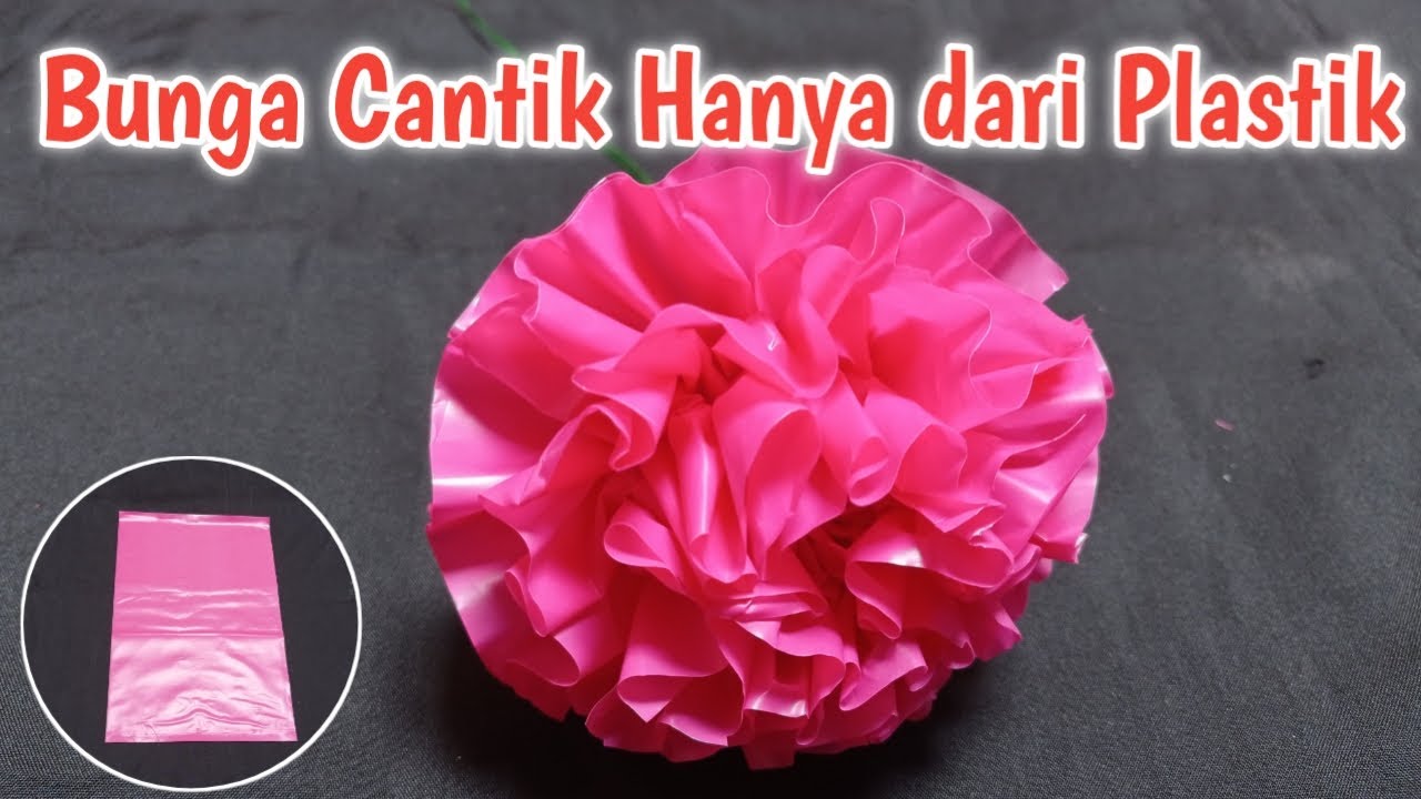 CARA MEMBUAT BUNGA DARI PLASTIK KRESEK TANPA DISETRIKA | IDE KREATIF DARI PLASTIK KRESEK