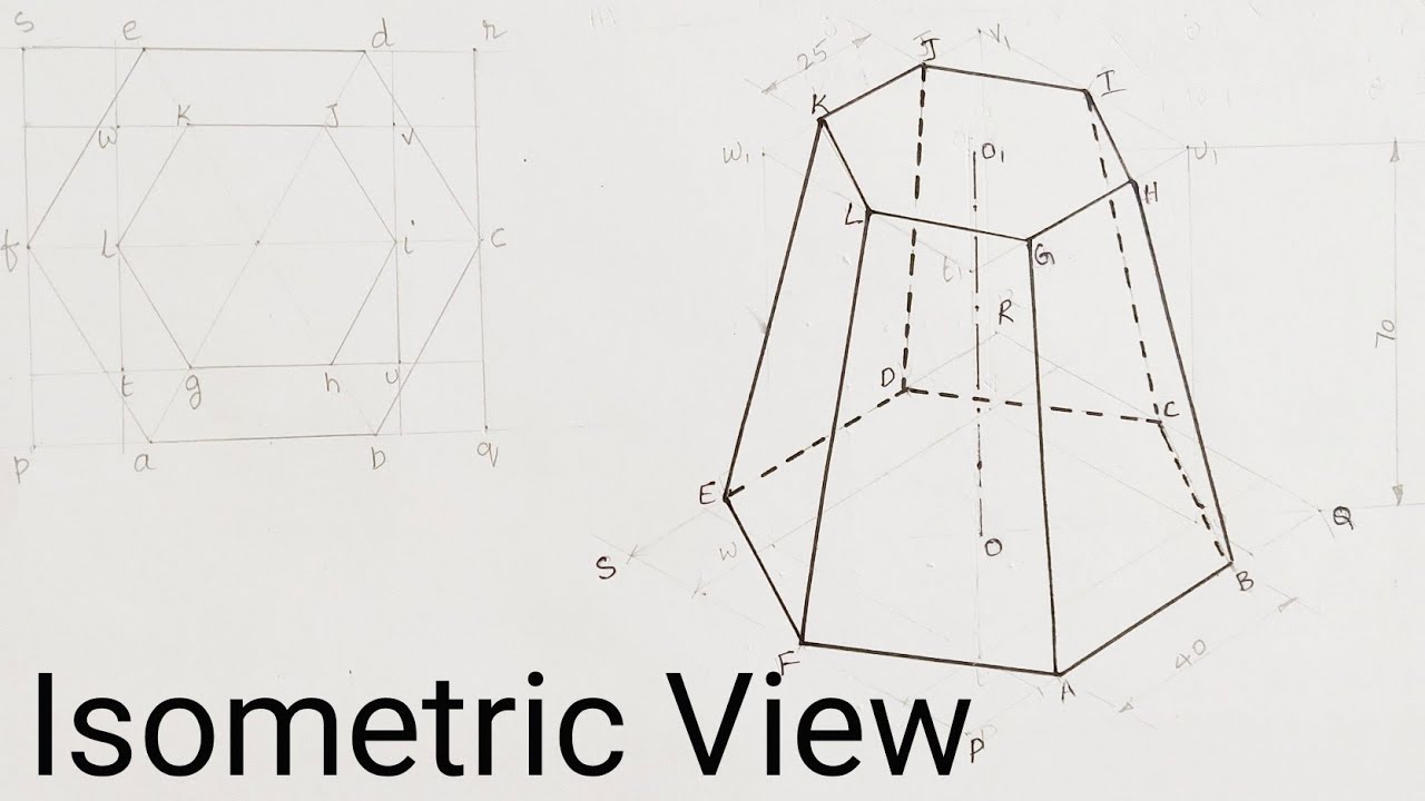 How to draw Isometric Frustum Of a Hexagonal Pyramid