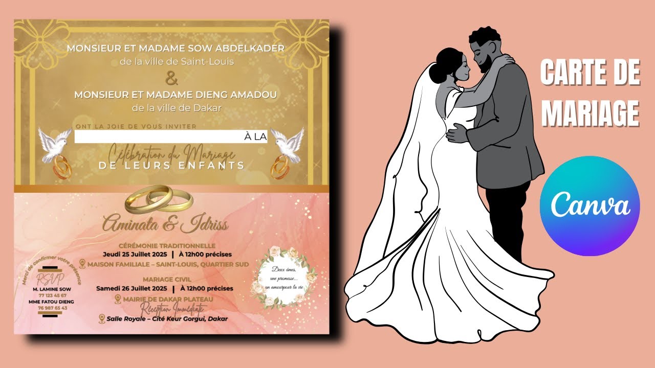 Comment Faire une Superbe Carte de Mariage avec Canva – Tuto Complet !
