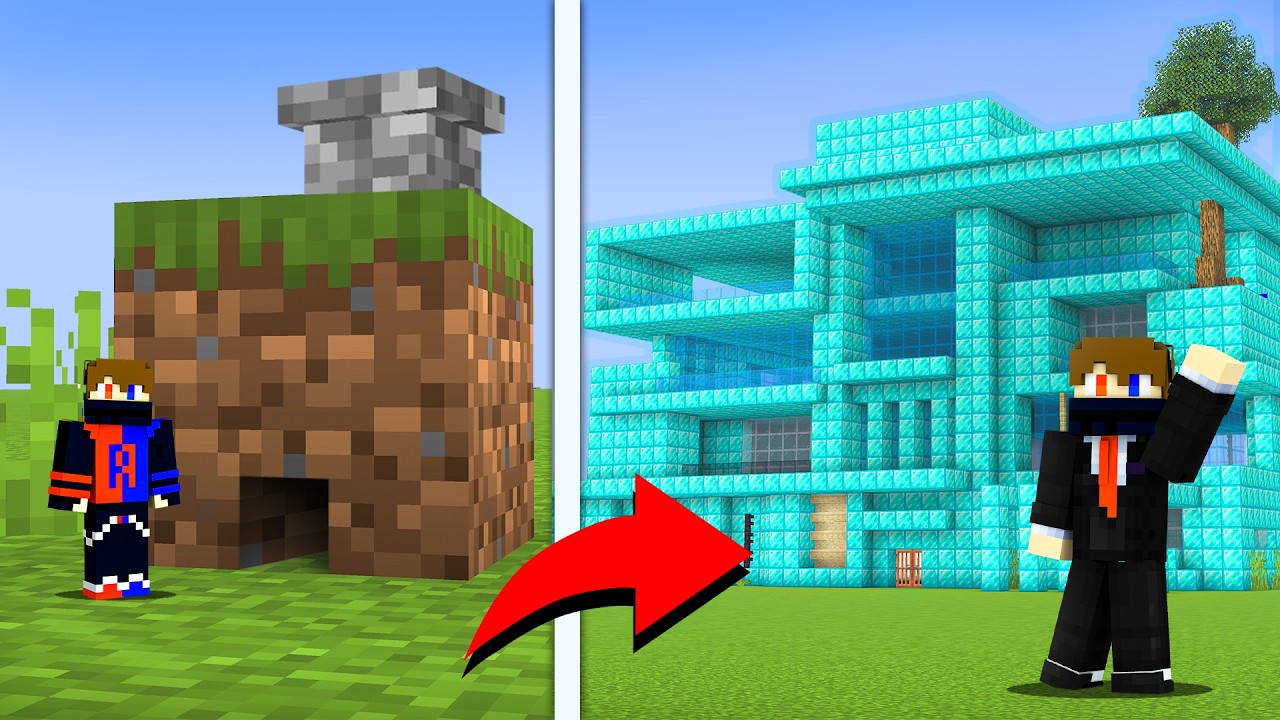 I Evolved From A POOR HOUSE To A MILLIONAIRE HOUSE in Minecraft!
