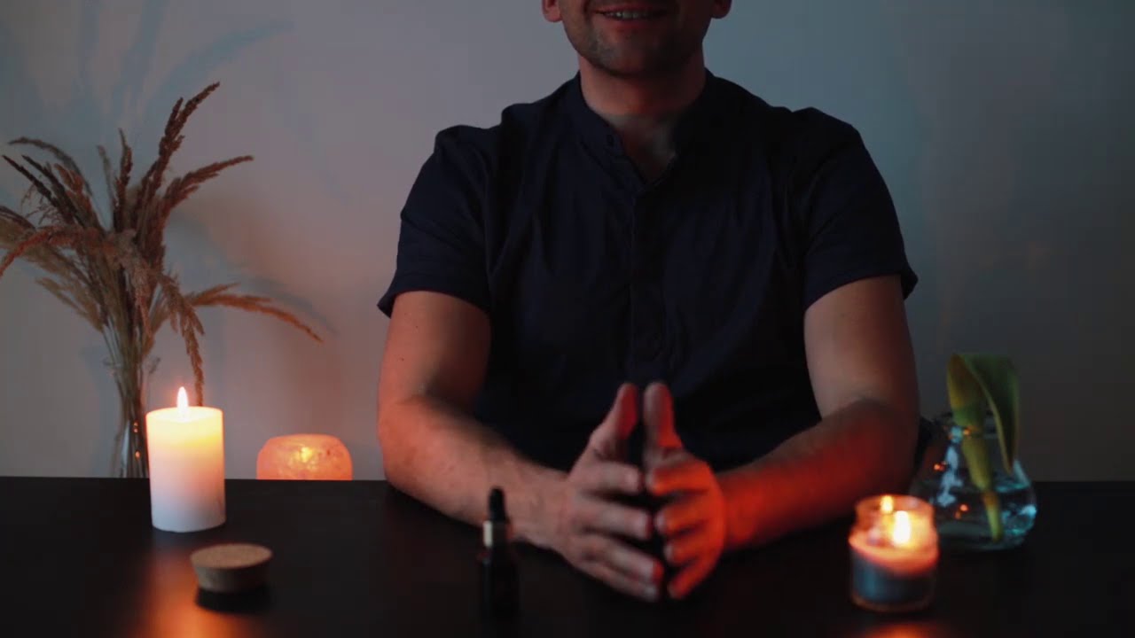 ASMR whisper oil ceremony with slow hands movements
