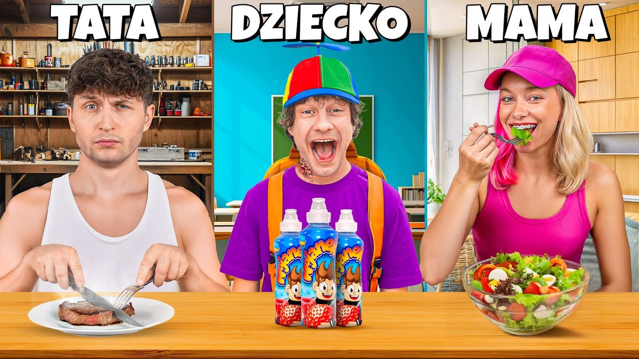 Jemy Jedzenie dla Taty vs Dziecka vs Mamy