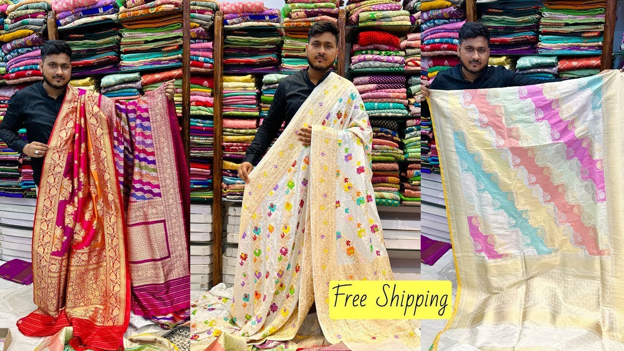 Banaras Row Mango Silk, Mashru Katan Georgette Pure Rangkat Sarees From ​⁠@bhavyabanarasi8324