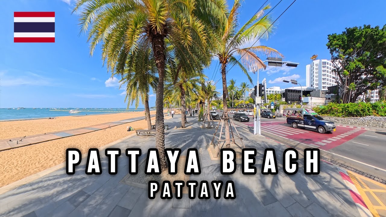 Pattaya Beach and Walking Street Morning Walk in Pattaya Thailand 🇹🇭