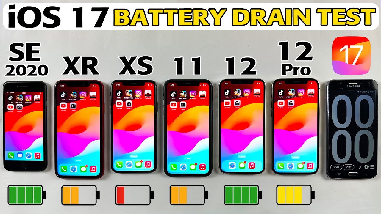 Тест на разрядку аккумулятора в iOS 17 — iPhone SE 2020, XR, XS, 11, 12 и 12 Pro. Тест аккумулято...