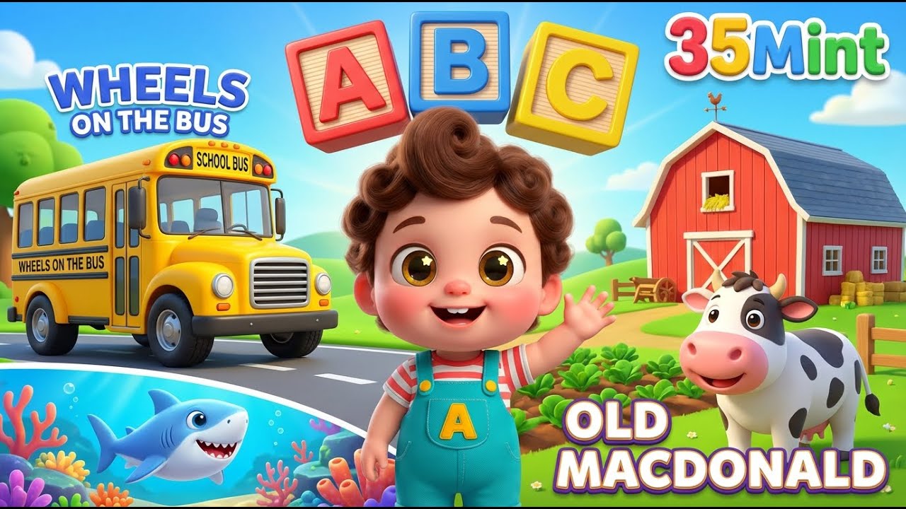 ABC Song 31 Minutes | Nursery Rhymes for Kids | Wheels on the Bus, Baby Shark, Old MacDonald
