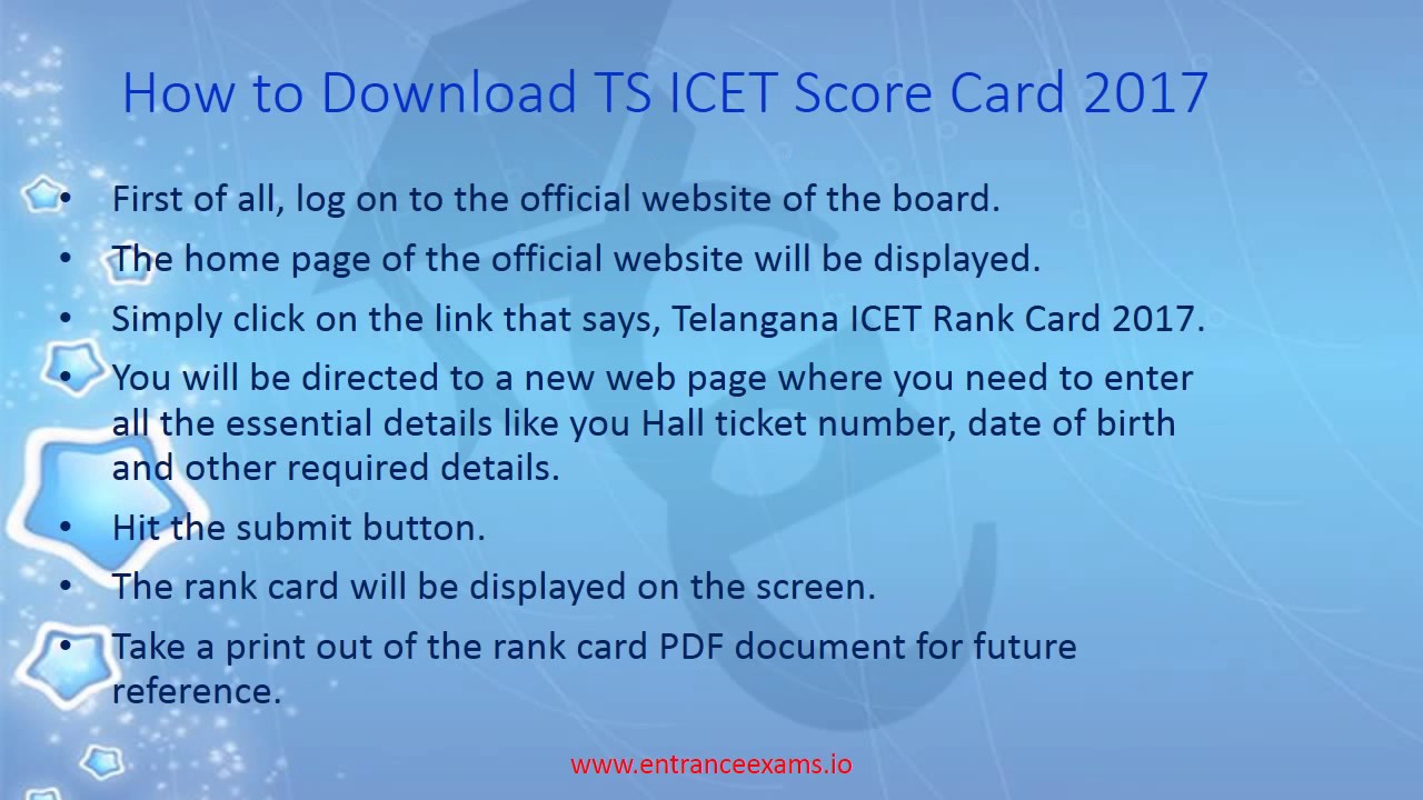 Simple Steps to download TS ICET Rank card 2017