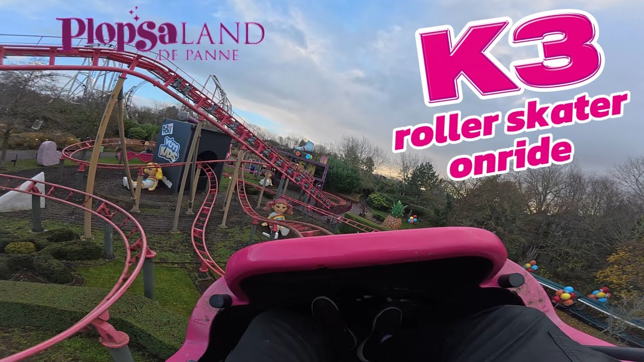 k3 roller skater - plopsaland de panne | front row onride/pov 4K