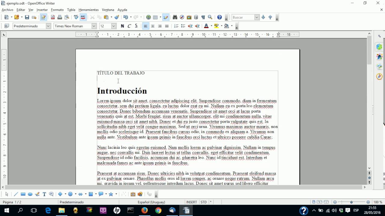 Openoffice 4 crear indice de contenidos
