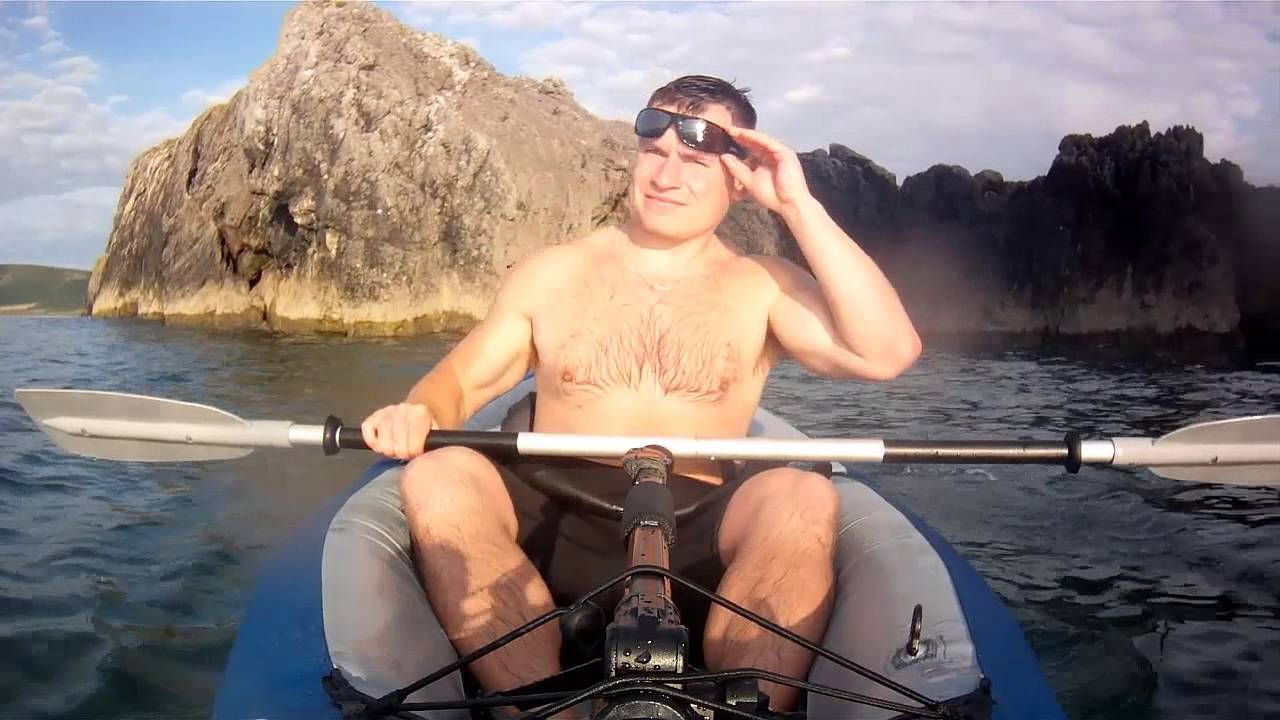 Paddling to Worm's Head in Rhossili Bay on Sevylor Adventure Kayak