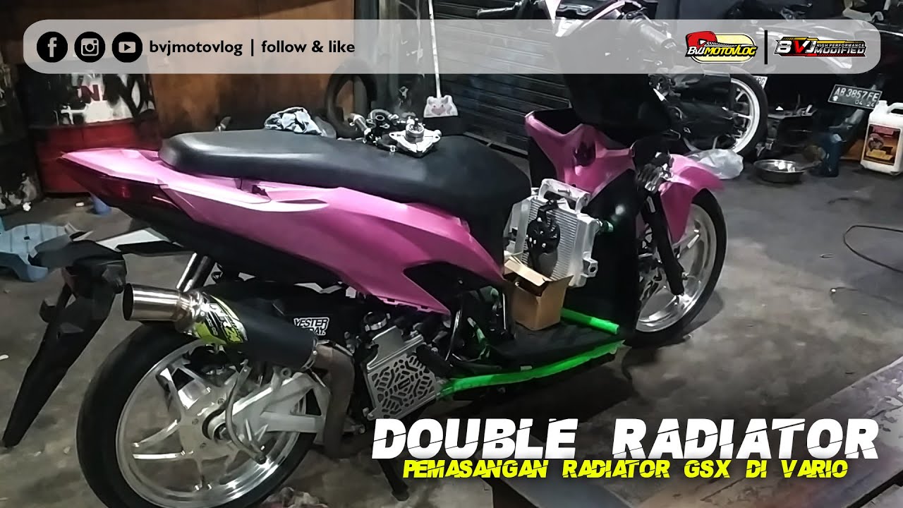 Pasang Double Radiator di Honda Vario dengan radiator GSX 150