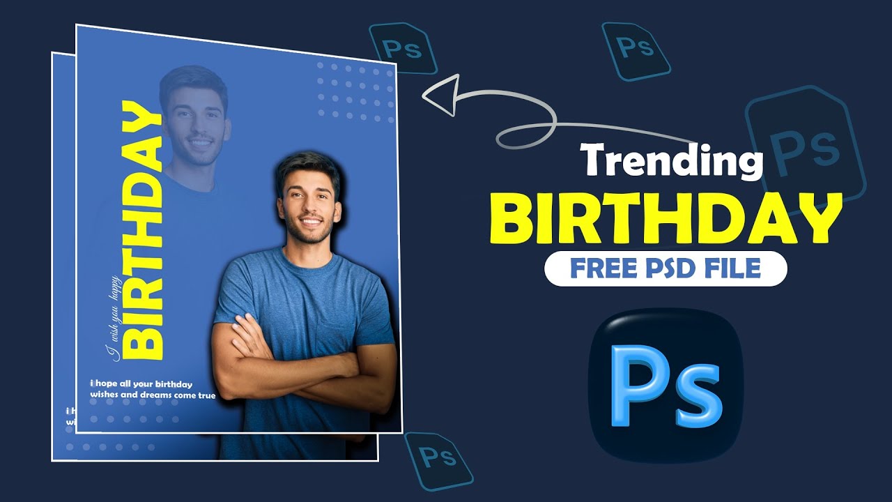 Birthday photo editing in photoshop || Trending birthday photo editing || photoshop tutorial