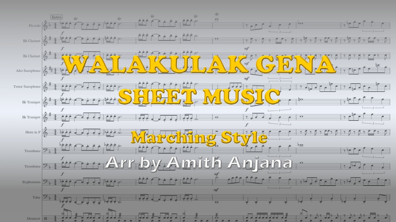 Walakulak gena Sheet music | arr by Amith Anjana | SL SHEET MUSIC #marchingband