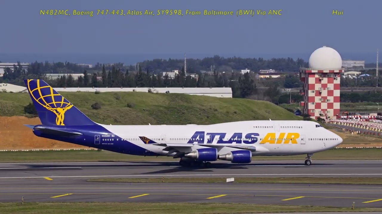 Atlas Air B744 Passenger Plane Landing TPE