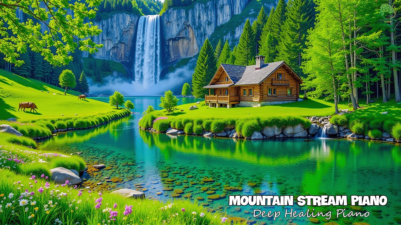 Deep Healing Piano 🍀 Let Go of Stress with Gentle Mountain Stream & Soft Piano