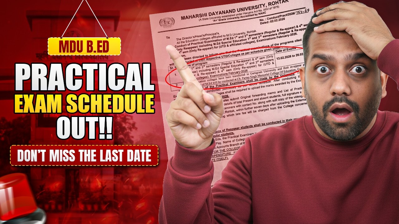 MDU Practical Exam Date Sheet Feb 2026 | MDU Rohtak Practical Date Sheet