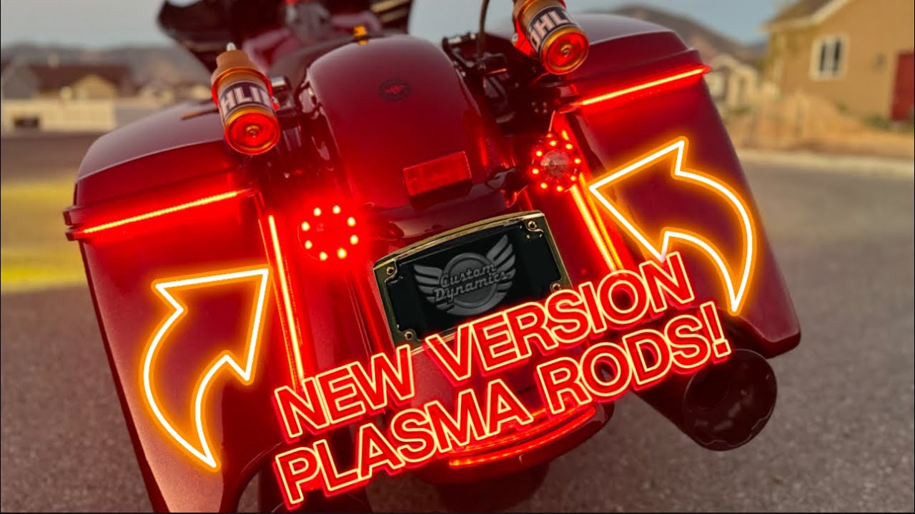 The new plasma rod lights from @customdynamics are bright! 🔆😎 #diy #harley #performancebagger