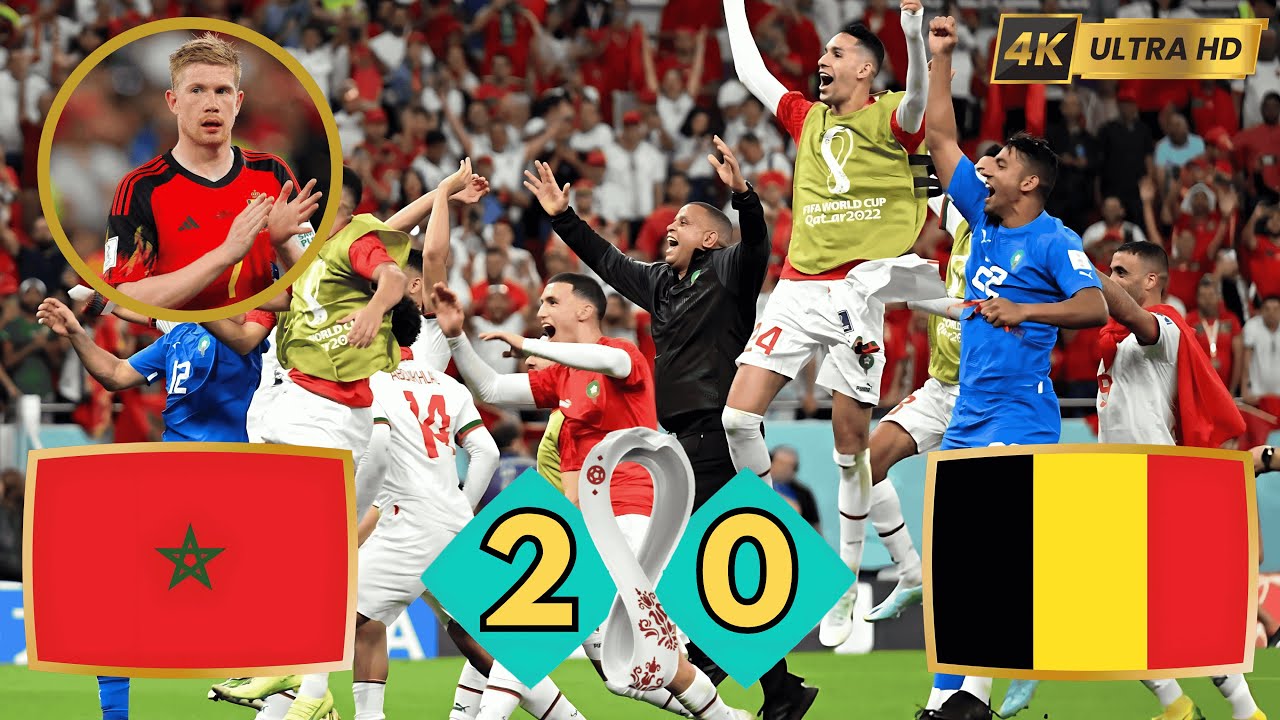 المغرب ضد بلجيكا⚽من أروع مباريات مونديال قطر🥇مباراة أبكت الجماهبر وجنت خليل البلوشي🥺جودة عالية(4K)