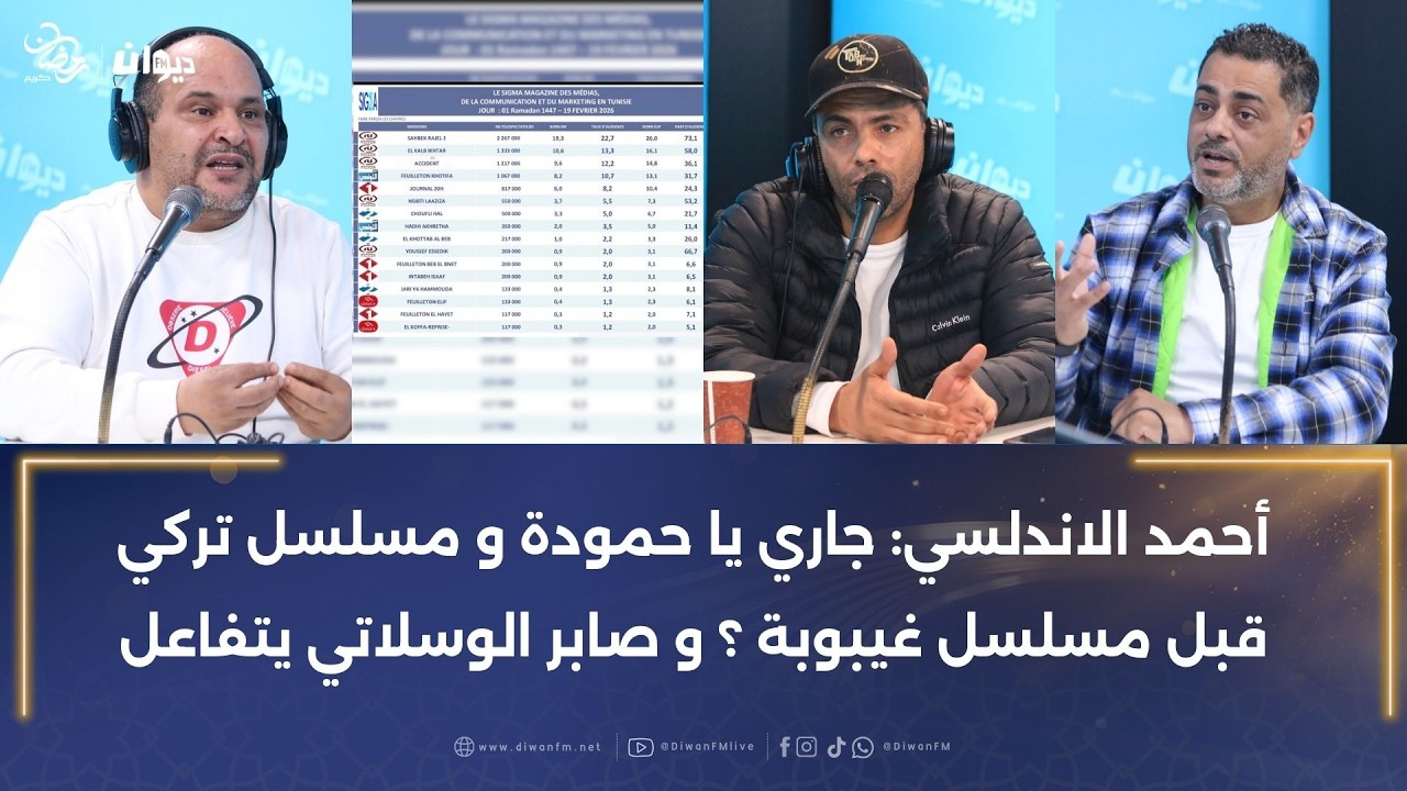 صاحبك راجل و مسلسل أكسيدون يتصدرو نسب المشاهدة و خطيفة في المركز الثالث…صادق حلواس يعلق