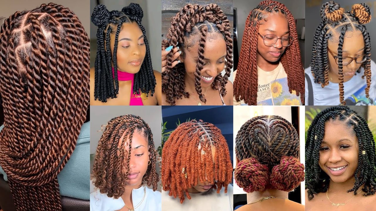 🔥Stylish Twist Braid Hairstyles for Ladies|Natural Two-Strand twist, Kinky Twist & Flat Twist Styles