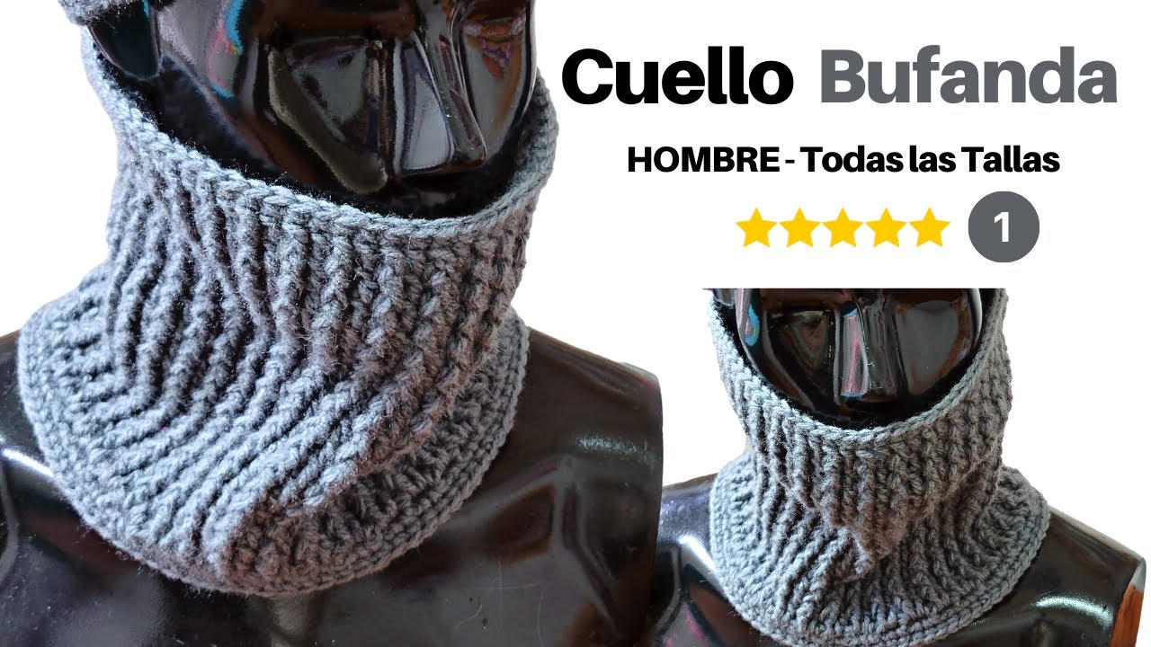 Aprende a tejer a ganchillo – Cuello Bufanda Hombre a Crochet en Todas las Tallas - Graymen 1