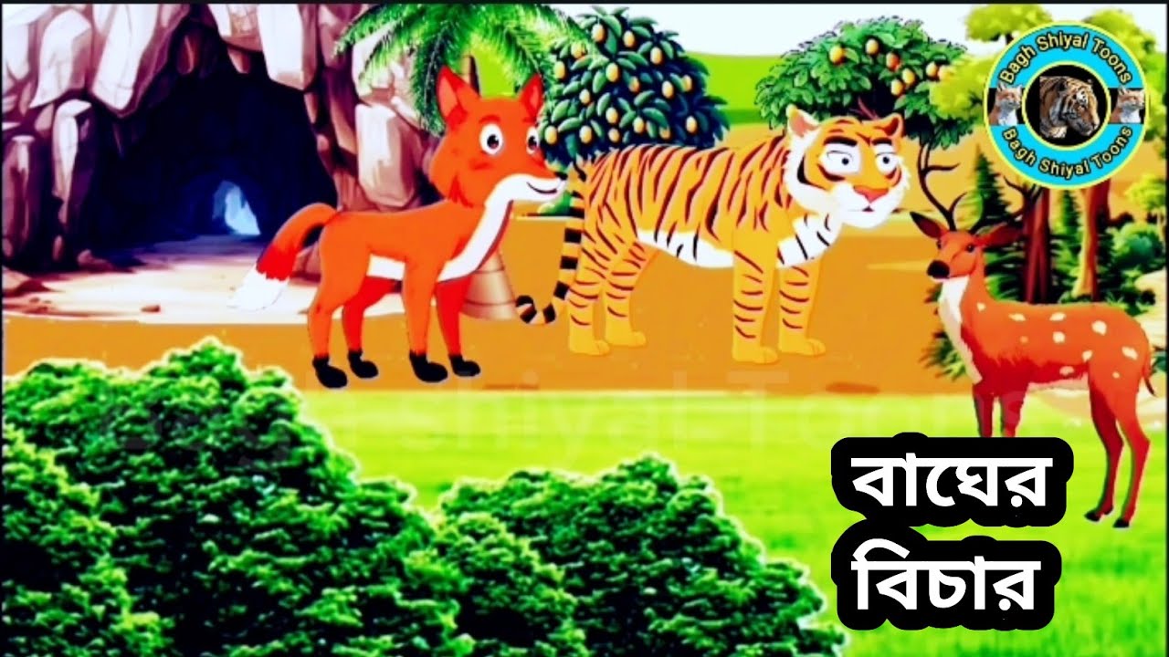 বাঘের বিচার। বাংলা কার্টুন ভিডিও।Bengali moral story,।নীতিকথা গল্প,।Moral cartoon story,