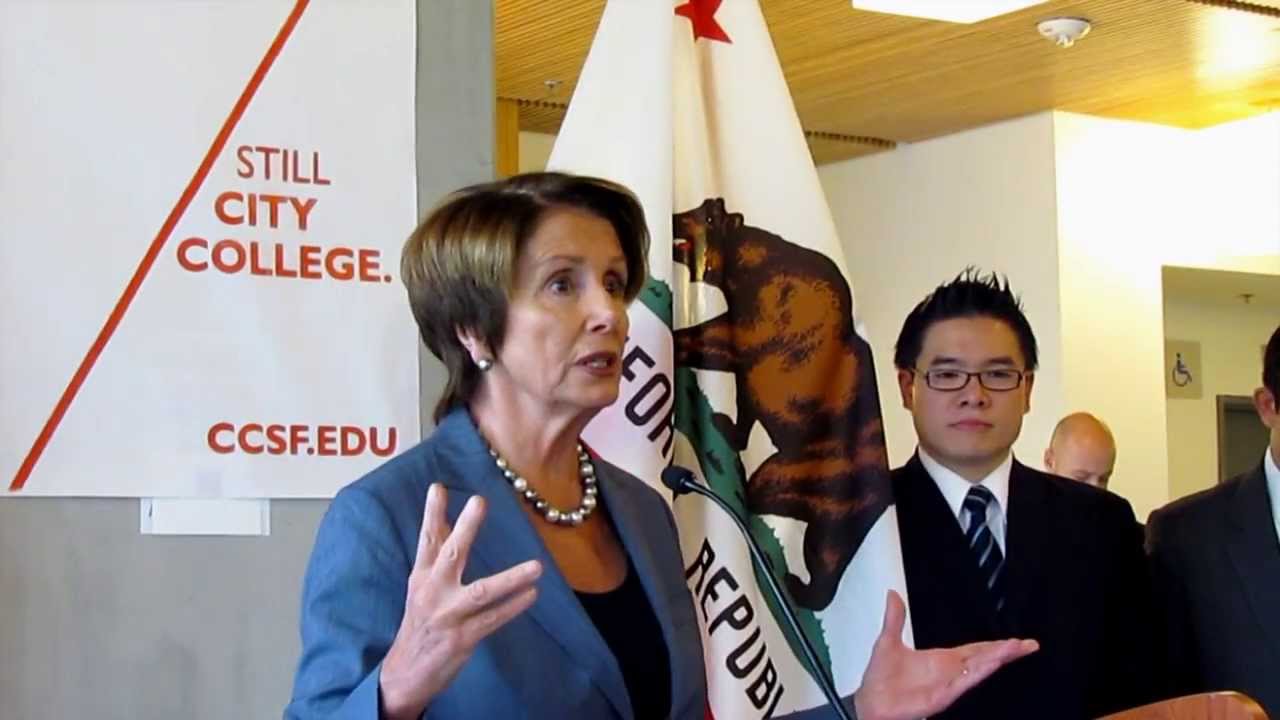 Nancy Pelosi speaks on accreditation issues,  CCSF Chinatown campus, January 2014