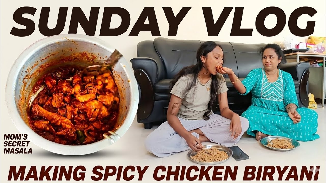Sunday special biriyani with my Amma ❤️ First long video on my channel… watch till end! 😋🍗