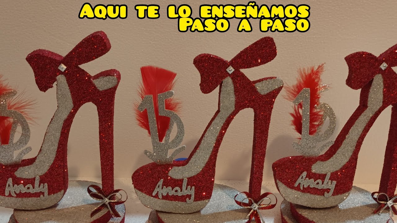 centros de mesa para 15 años (hermosas zapatillas) paso a paso