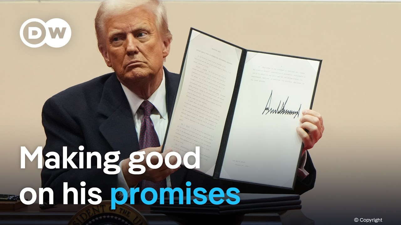 President Trump signs first round of executive orders, withdraws from Paris agreement | DW News
