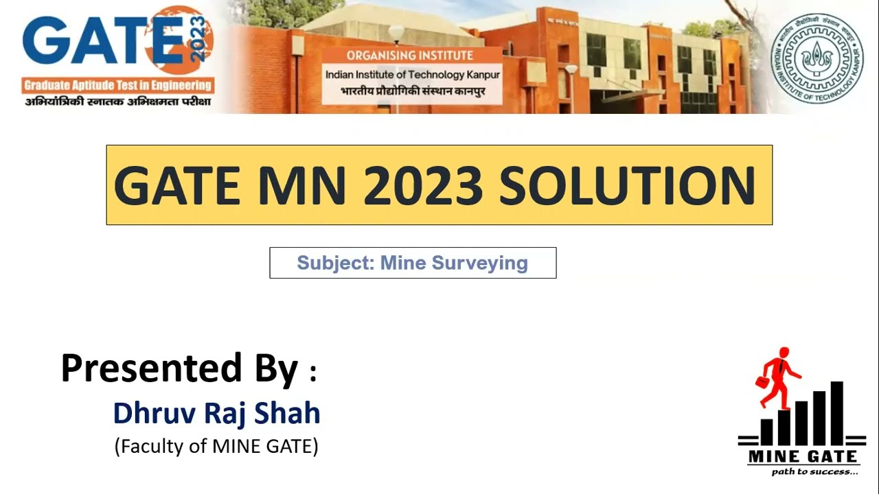 GATE MN 2023 : Mine Surveying Solution By Dhruv Sir