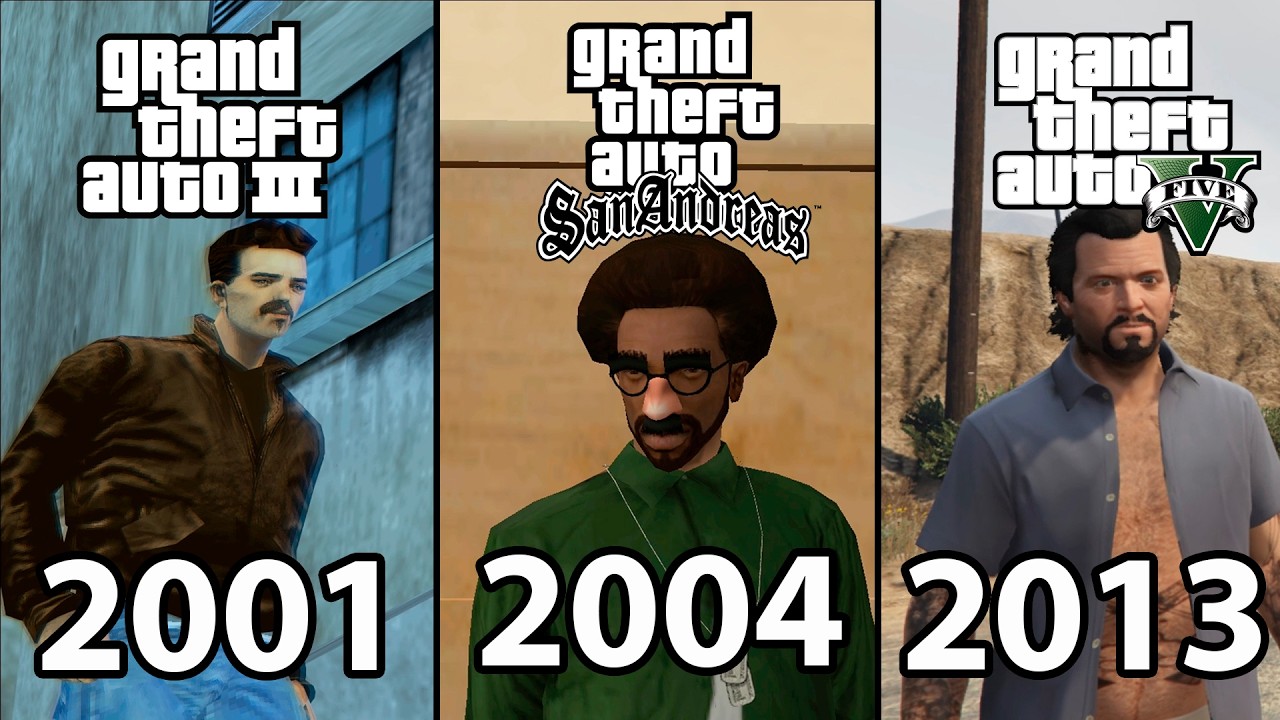 ЭВОЛЮЦИЯ КАСТОМИЗАЦИИ ПЕРСОНАЖЕЙ В СЕРИИ GTA (2001 - 2013).