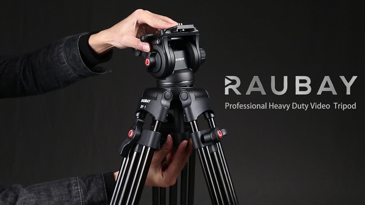 【NEW RELEASE】 RAUBAY 70.8in Professional Heavy Duty Video Camera Tripod with Fluid Head