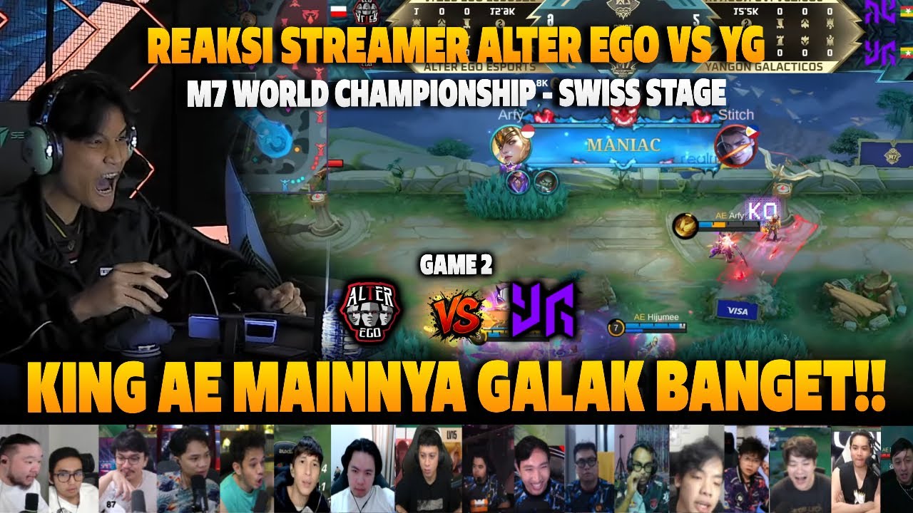 GELO FREYA ARFY MANIAC!! KING AE TERLALU GALAK❗REAKSI STREAMER M7 SWISS STAGE AE VS YG | GAME 2