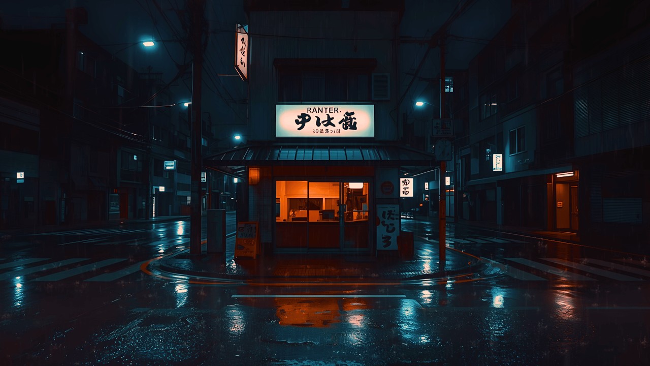90s Midnight Tokyo Café 🌙 Lofi Sleep Mix with Rain Ambience