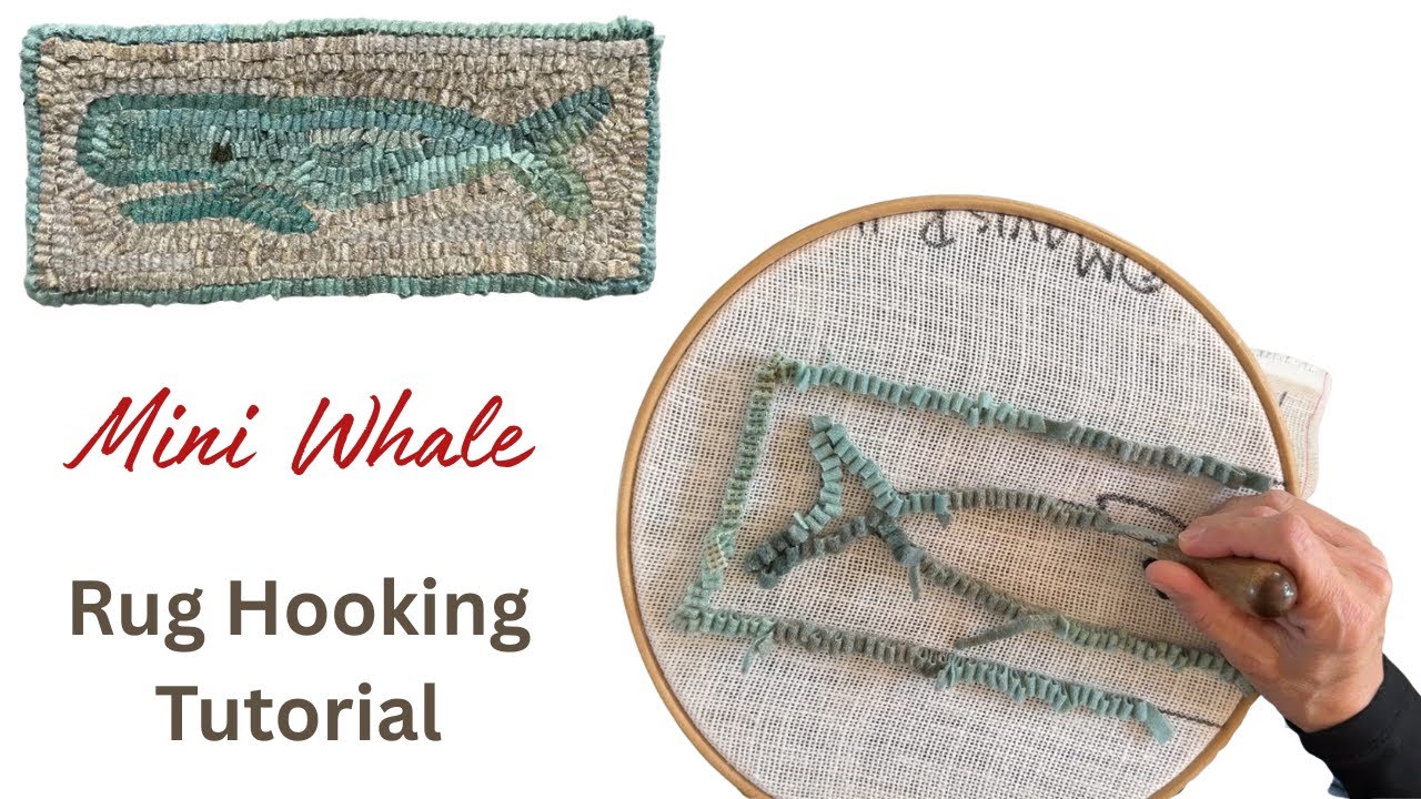 Rug Hooking For Beginners - Mini Nantucket Whale Rug