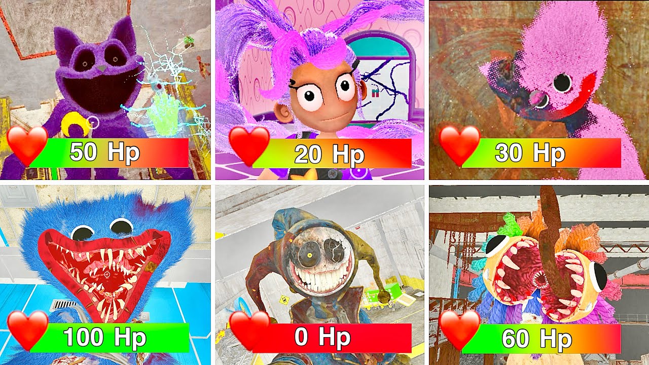 Poppy Playtime Chapter 5~1: All BOSSES & DEATH Scenes with HealthPoints (Showcase)