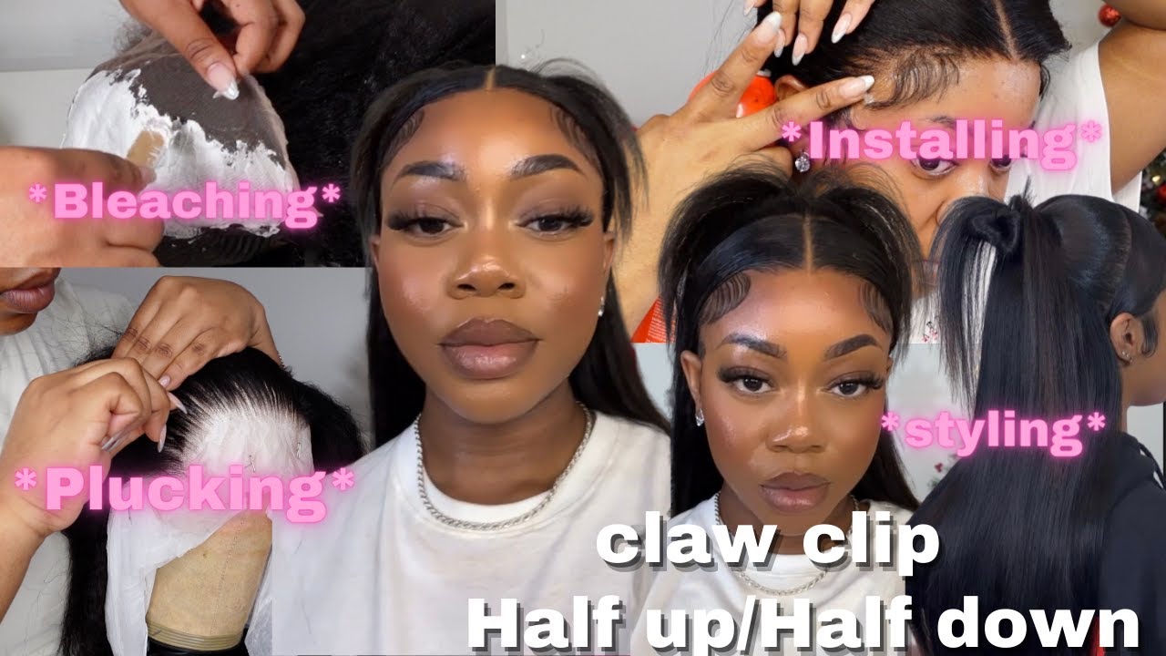 *START TO FINISH * 90s INSPIRED ✨TiKToK CLAW CLIP TUTORIAL FT UNICE KINKY STRAIGHT HAIR