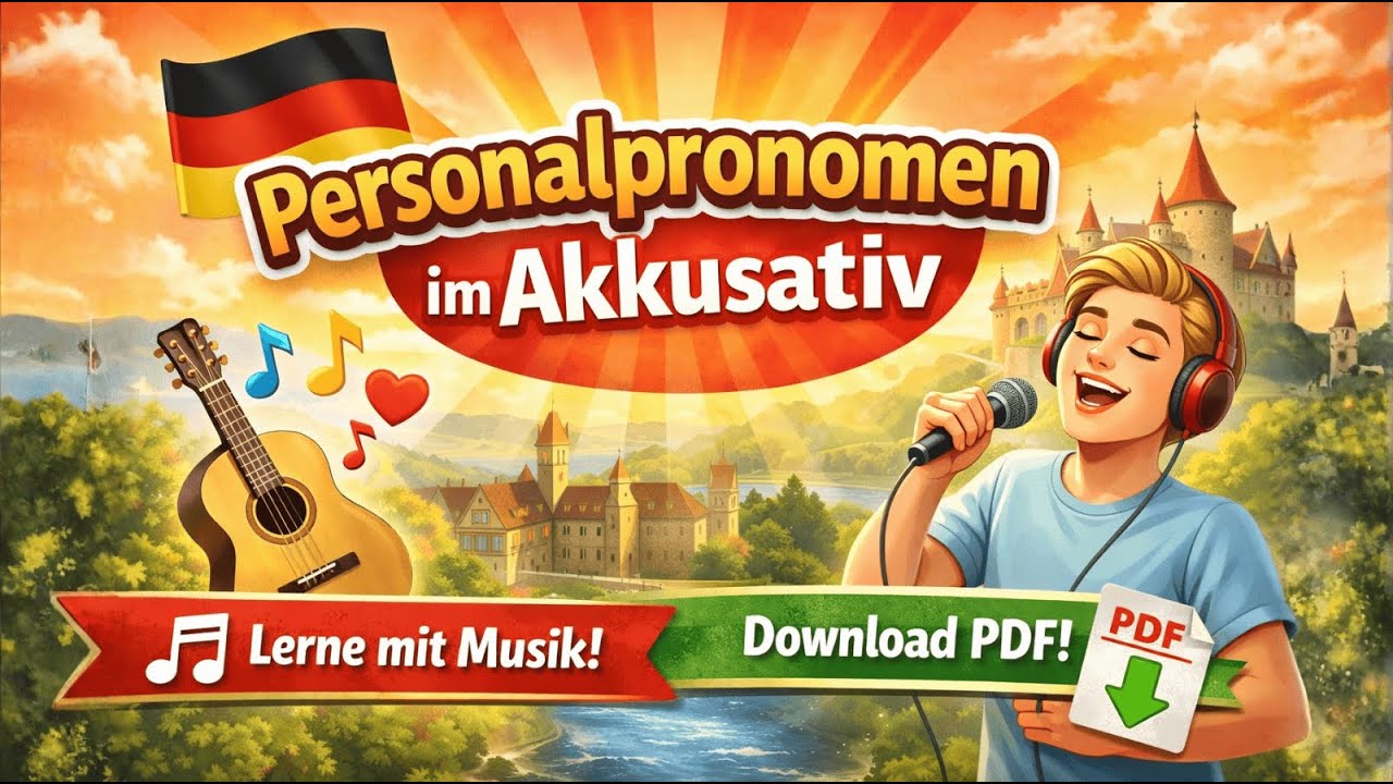 Personalpronomen Akkusativ A1  Entspannt & einfach Deutsch lernen mit Musik 🎵