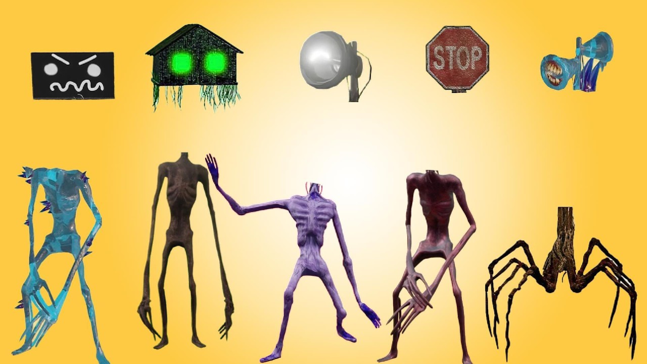 WRONG HEAD SIREN HEAD ICE, STOP, LIGHT BULB HEAD, TV FLAT, HOUSE HEAD