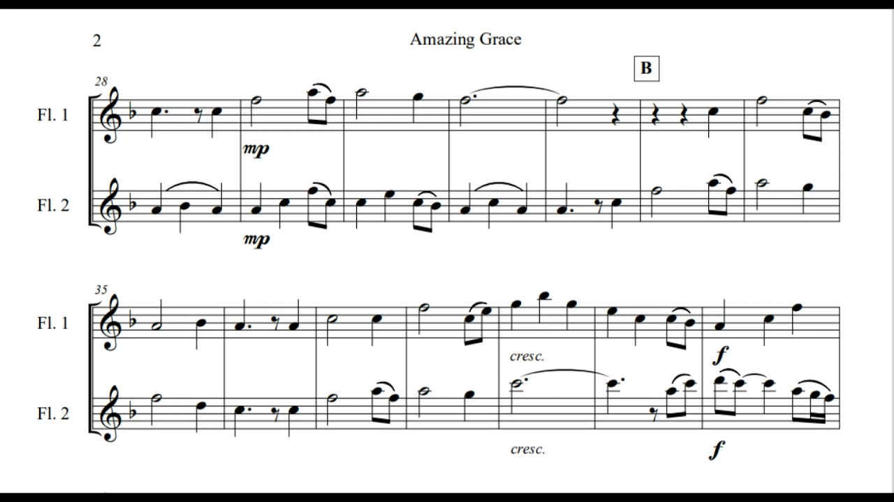 Amazing Grace Flute Duet