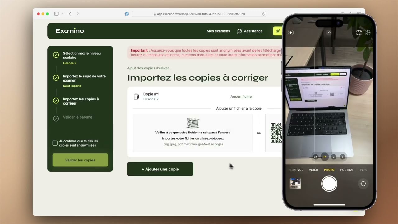 Corriger des copies avec l'IA - D&eacute;monstration Examino