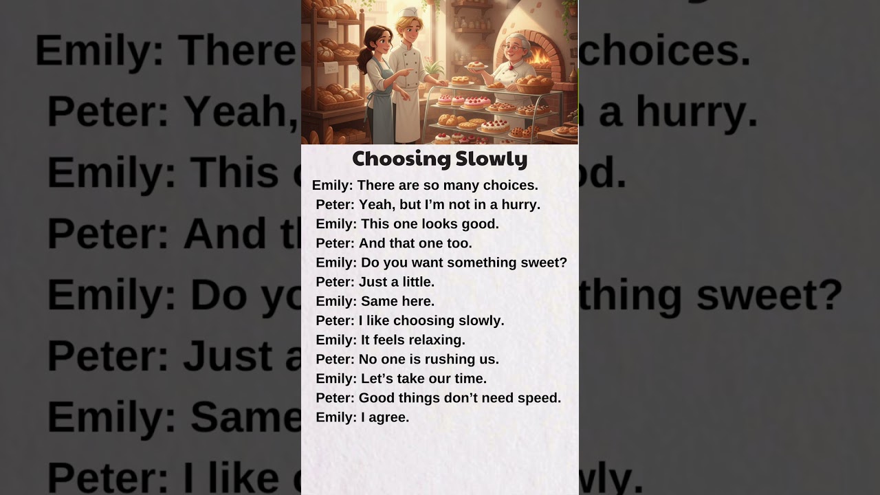 Daily English A1–A2 | Choosing a Small Treat at the Bakery 🍰