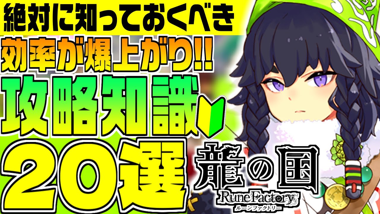 【龍ファク】効率が上がるコツ&小技&攻略知識解説！【龍の国ルーンファクトリー】恋愛/金策/農業/里山/住人/交流/レアドロップ/贈り物/戦闘