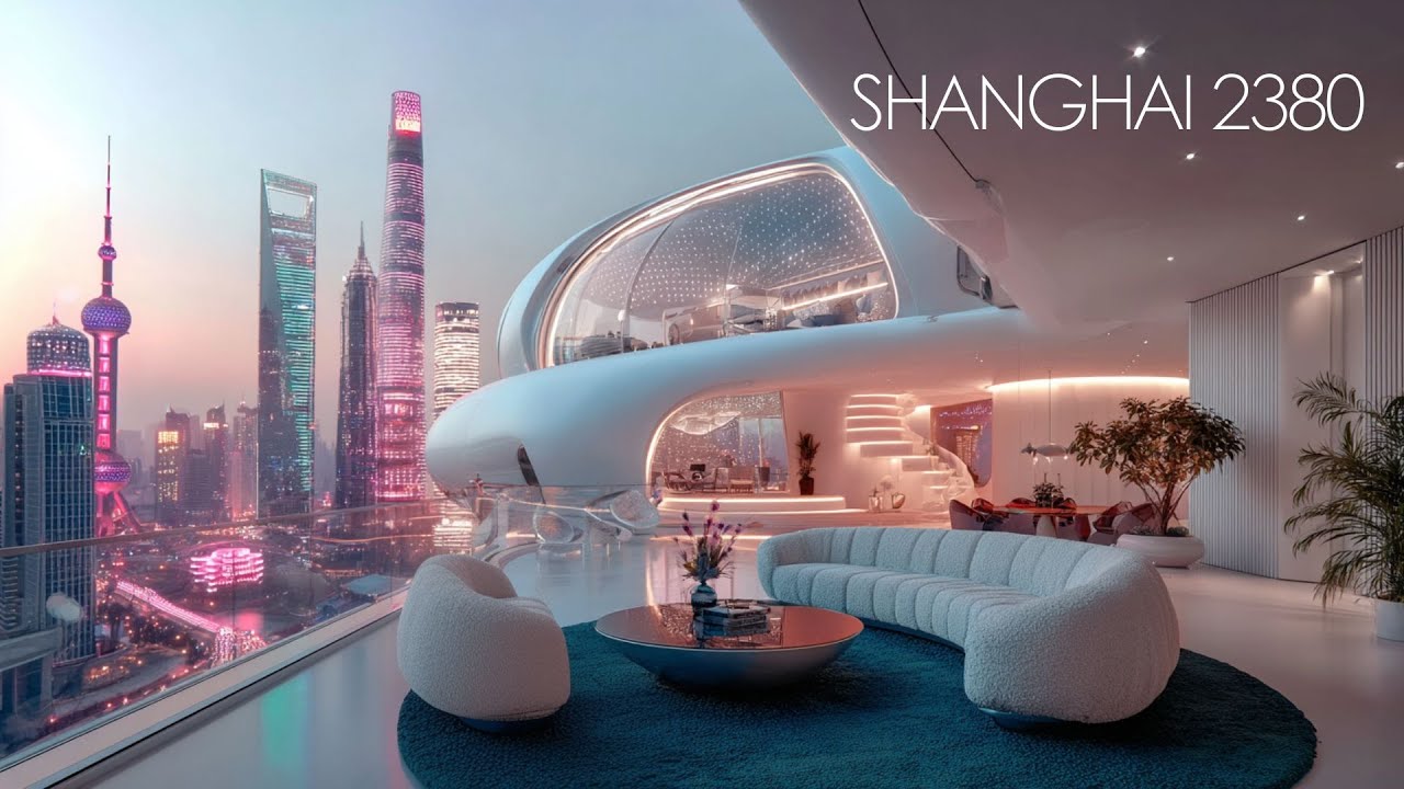 Neon Skies Over Shanghai 2380 | Sci-Fi City Ambience for Sleep & Focus (8 Hours)